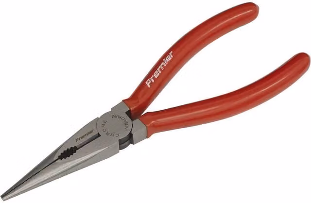 Loops Long Nose Pliers in Red, 170mm, Chrome Vanadium Steel