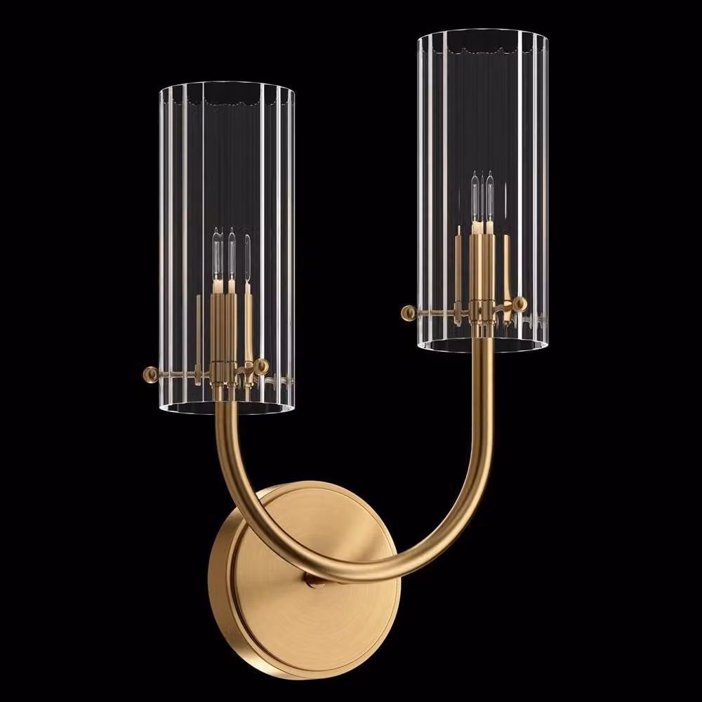 Netlighting Arco Neoclassic Wall Lamp with Gold Brass and Transparent Glass Shade – 2