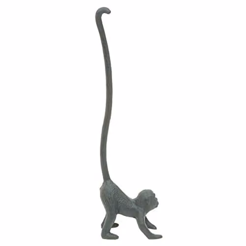 Orsina Fauna Monkey Freestanding Toilet Roll Holder in Grey, H 42 x W 12 x D 12 cm