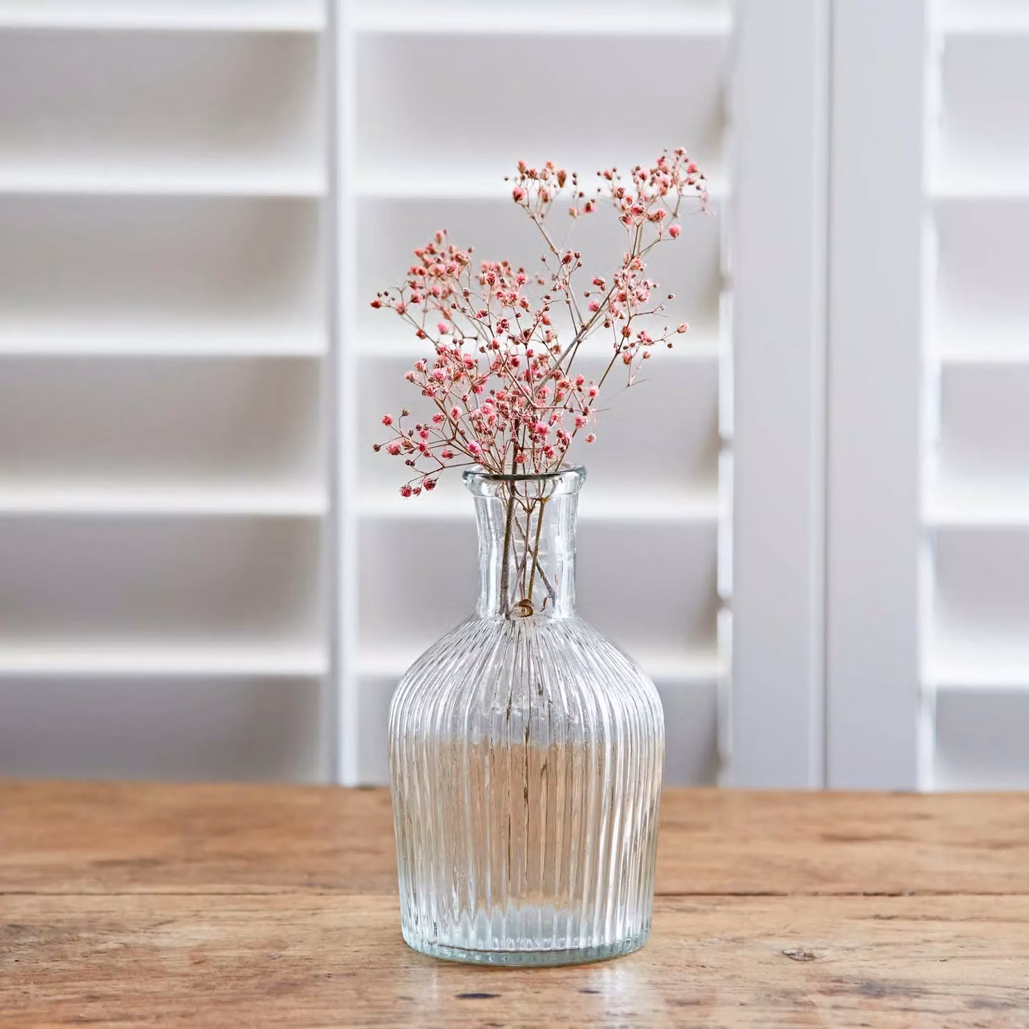 Paper High Small Transparent Rippled Glass Bottle Vase – 3