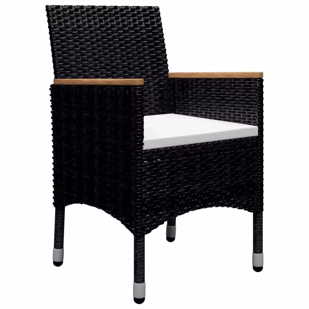 Berkfield Home 9 Piece Poly Rattan and Tempered Glass Garden Dining Set in Black – 2