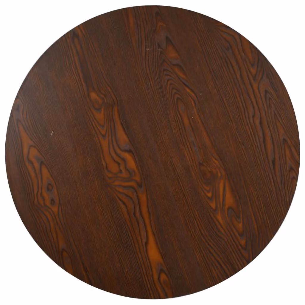 Berkfield Home Modern Round Bistro Table in Dark Brown MDF and Metal, Diameter: 80 cm – 2