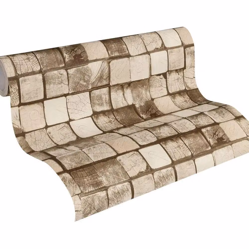 A.S. Création Brown Geometric Abstract Rustic Textured Wallpaper Roll – 2