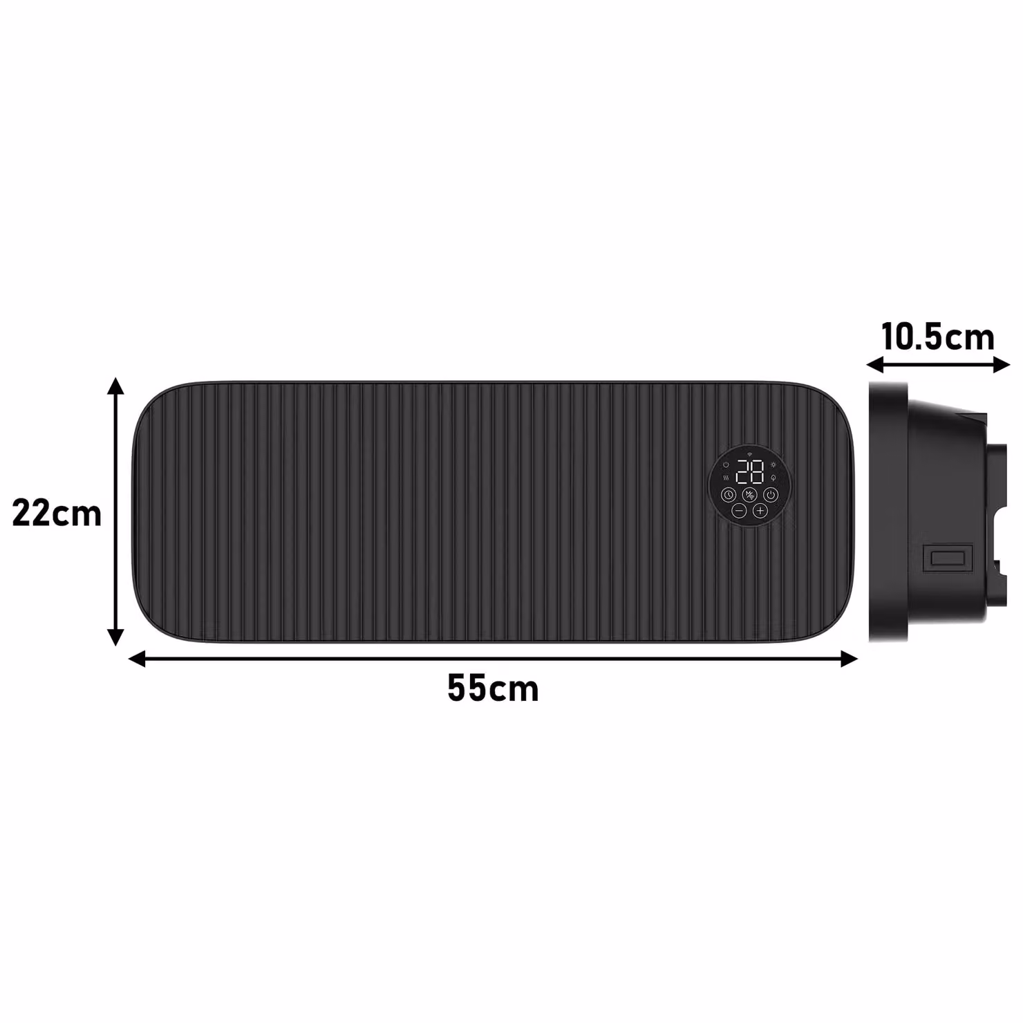 MYLEK 2kW Black Overdoor Ceramic Air Curtain Heater with WiFi App Control and Timer – 4