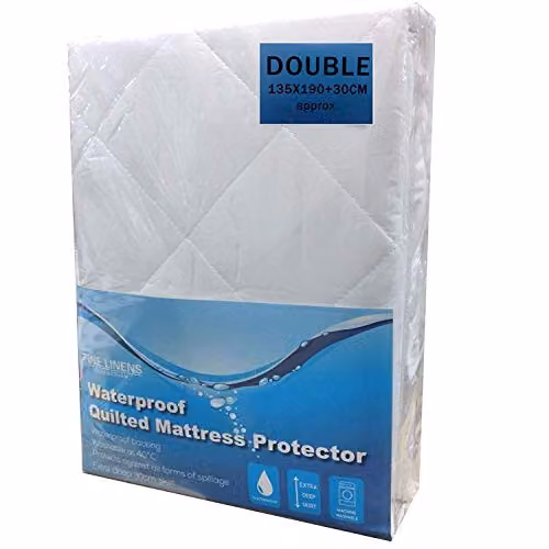 Gr8 Home Fine Linens Collection Extra Deep Waterproof Quilted Mattress Protector, White, W/D/H: 135 x 190 x 30 cm – 2