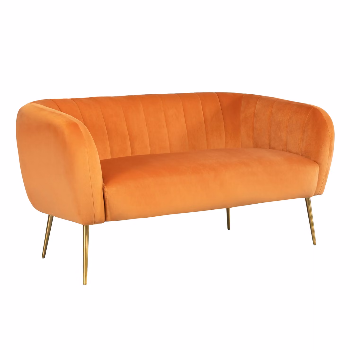 Artemis Home Matilda 2 Seat Orange Velvet Fabric Sofa – 2
