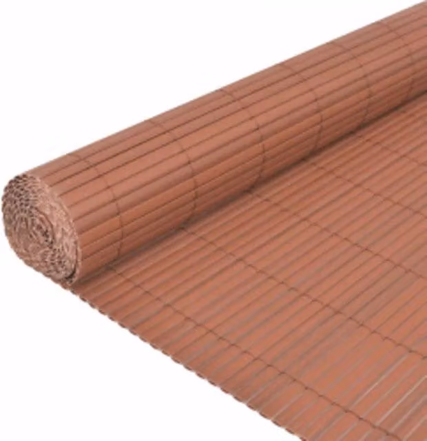 Berkfield Home Durable Double-Sided PVC Garden Fence Strip, Brown, H: 90 cm, W: 400 cm – 1
