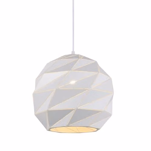 Netlighting Modern White Suspended Pendant Light with E27 Bulb Socket