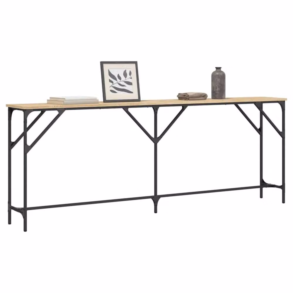 Berkfield Home Sonoma Oak Console Table in Brown, W: 200 cm, D: 29 cm, H: 75 cm – 2