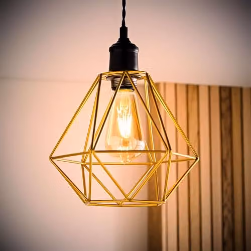MiniSun Retro Style Gold Metal Basket Pendant Ceiling Light Shade, Shade Width: 23.5 cm – 3