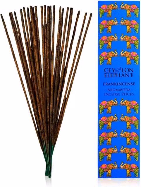 Spa Ceylon Ceylon Elephant Frankincense Kaffir Lime Aromaveda Incense Sticks, 30 Pack, Blue
