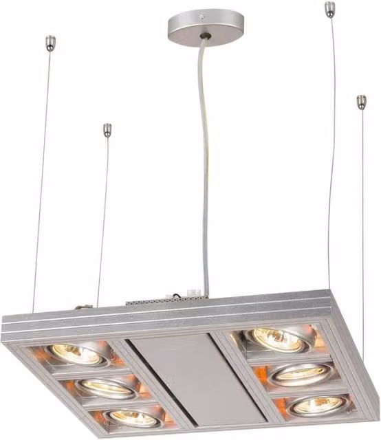 Linea Verdace 6-Light Industrial Aluminium Ceiling Downlight in Grey