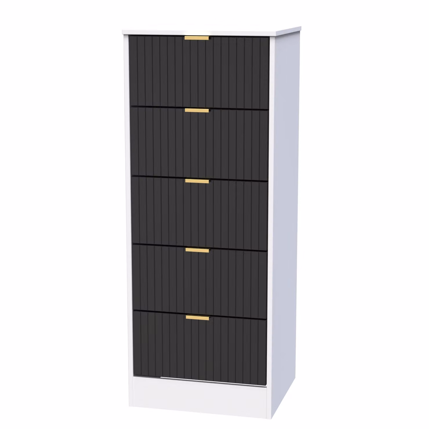 2 U Denver Ready Assembled 5 Drawer Tall Bedside Chest in Black – 2