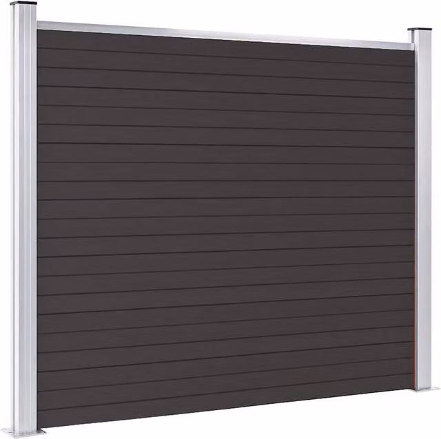 Berkfield Home WPC Fence Panel, Black, H 180 cm x W 146 cm