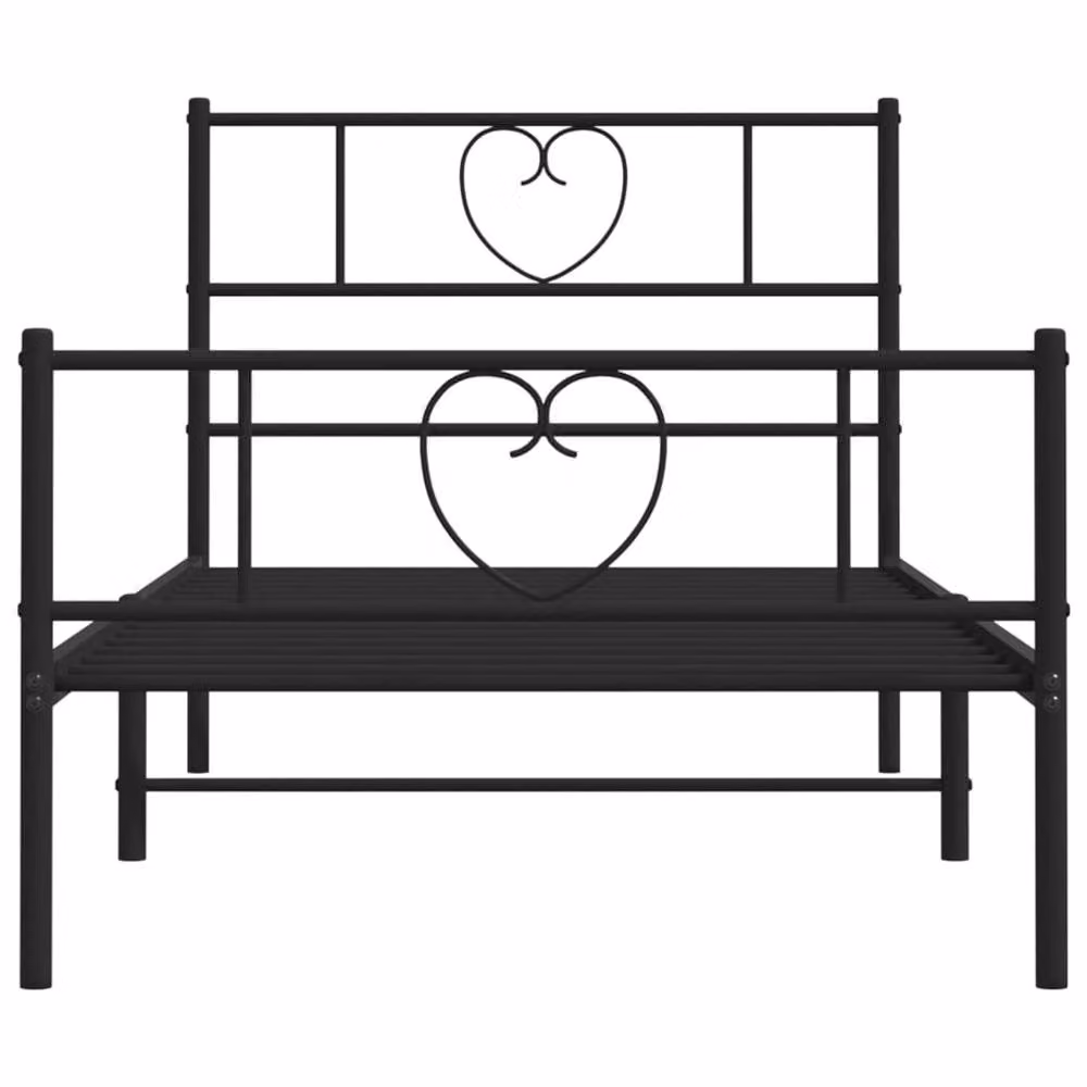 Berkfield Home Metal Bed Frame with Headboard and Footboard in Black, W/D/H: 80 x 200 cm – 3