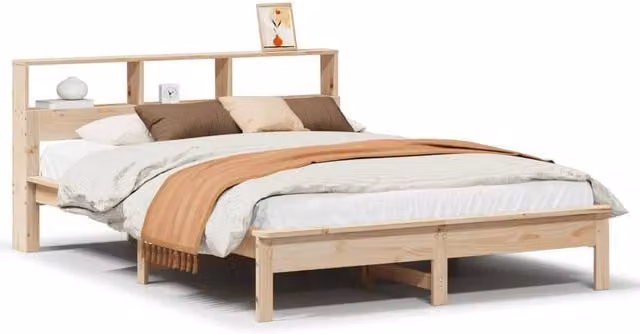 Berkfield Home Solid Wood Pine Bed Frame in Brown, W/D/H: 140 x 200 cm