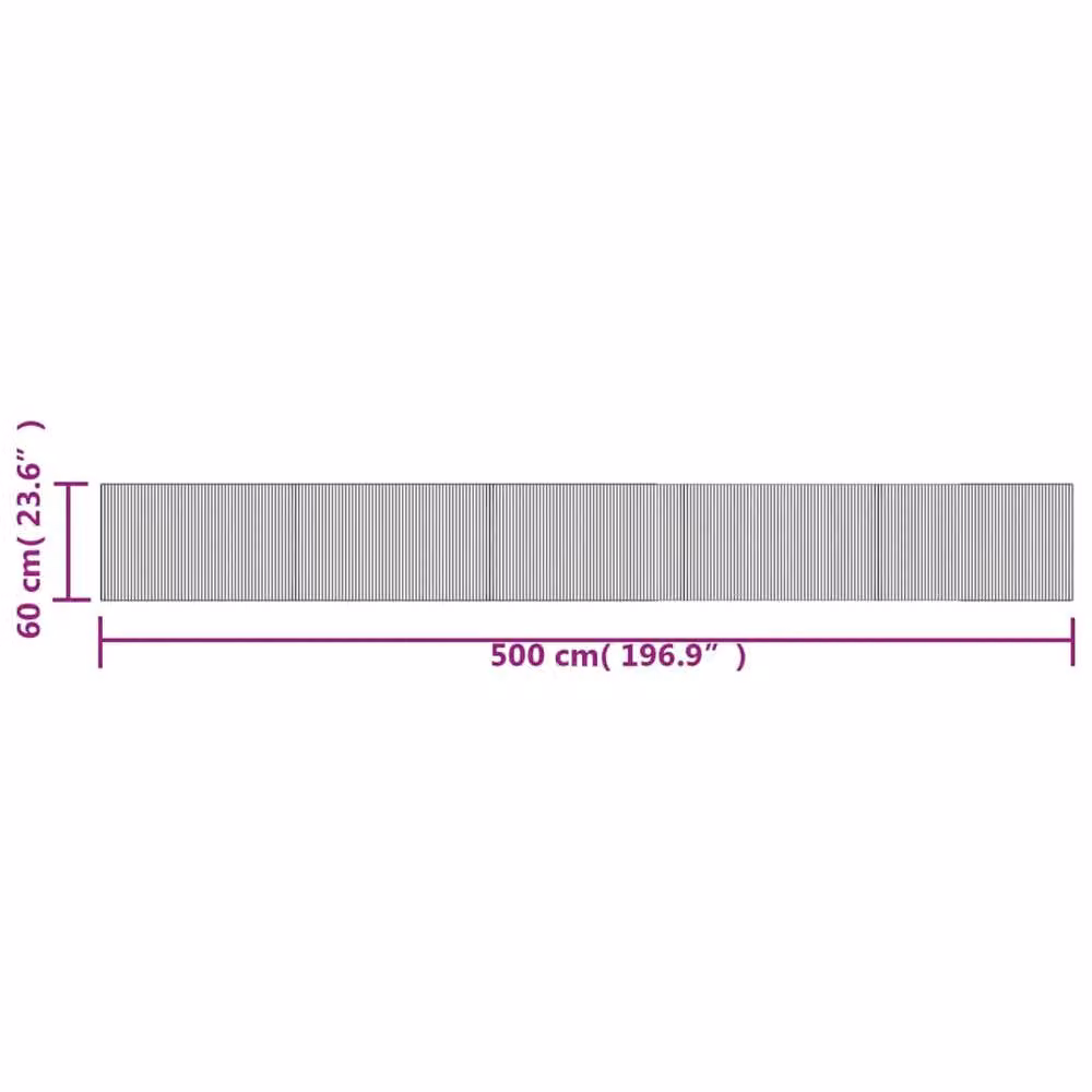 Berkfield Home Rectangular Bamboo and Polypropylene Rug in Dark Brown, W: 60 cm, L: 500 cm – 3