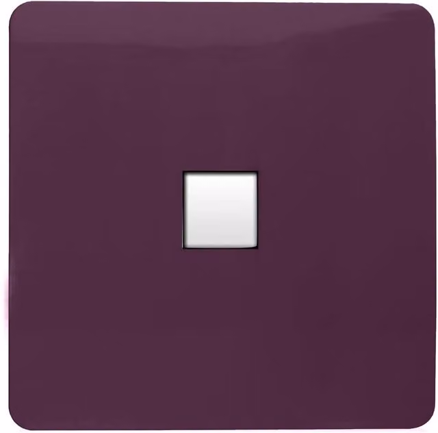 Trendi Switch 1 Gang Cat 3 Telephone Secondary Flush Socket in Purple