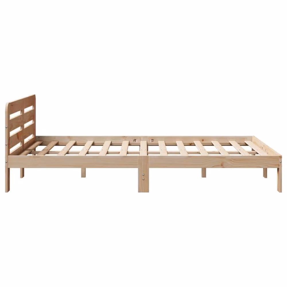 Berkfield Home Solid Wood Pine Bed Frame in Light Brown, W/D/H: 160 x 200 cm – 3