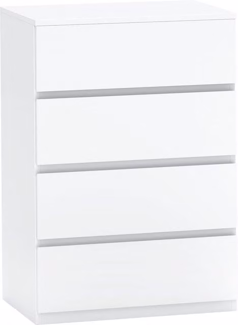 HOMCOM Modern 4-Drawer Chest of Drawers with Soft-Close Drawers in White