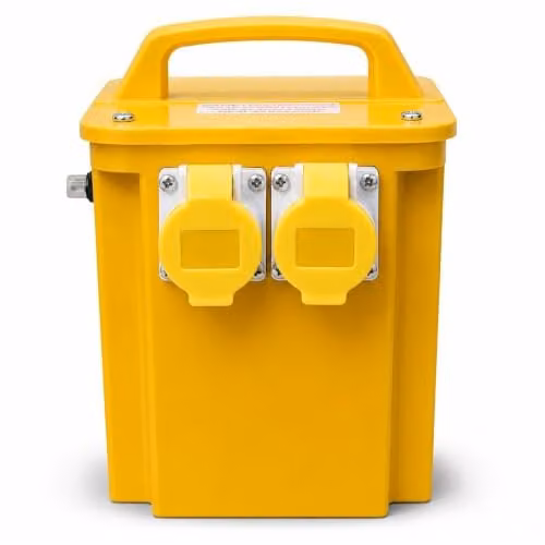 Oypla 3.3KVA Site Transformer with Twin 110V 16 AMP Outlets, Yellow – 1