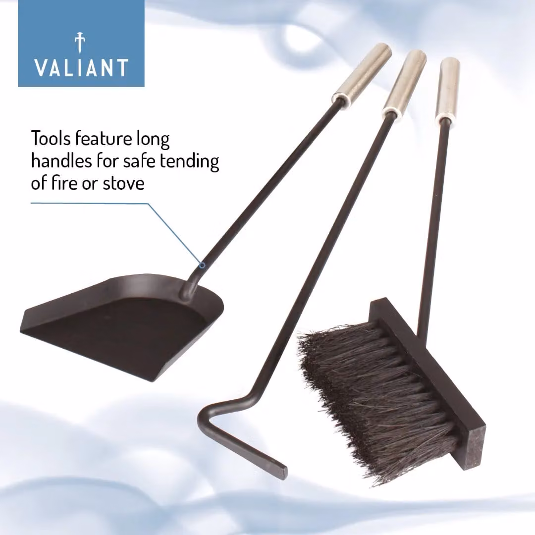 Valiant Fireside Companion Tool Set in Black and Silver – 2
