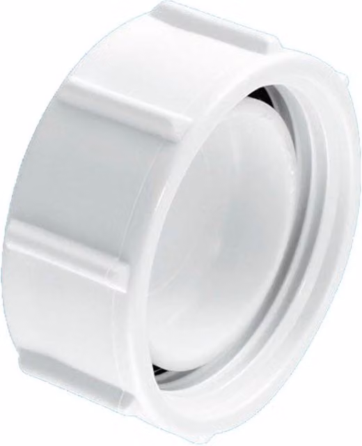 McAlpine S23 1.25 inch Blank Cap with Nut for BSP Threads, White