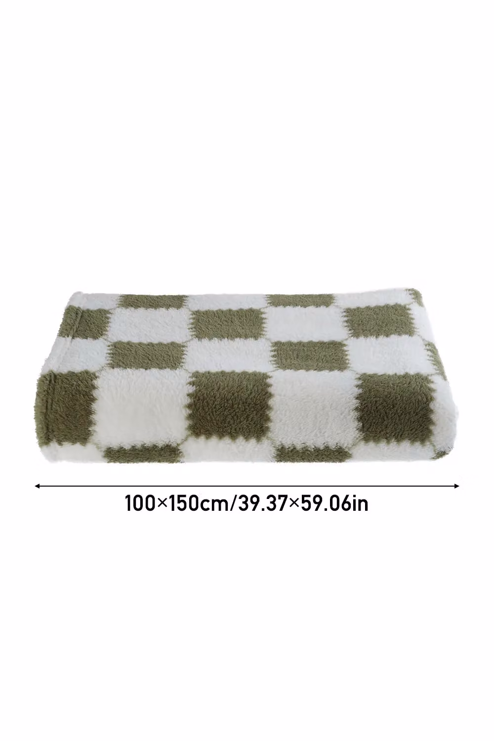 Living and Home Green Checked Flannel Soft Lightweight Throw Blanket, W: 100 cm, L: 150 cm – 6