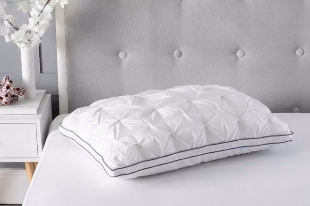Snug City White Tufted Pintuck Pleat Luxury Pillow, Soft and Hypoallergenic