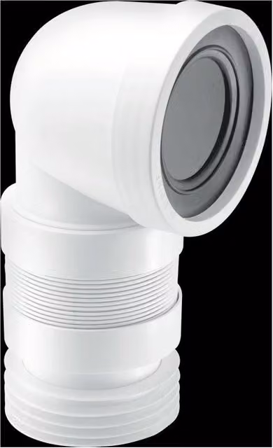 McAlpine WC-CON8F18 90 Degree Flexible WC Connector in White