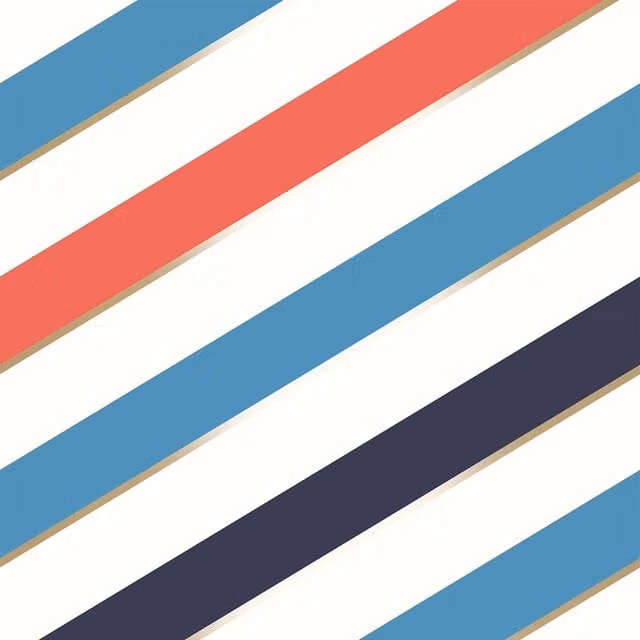 Muriva Abstract Striped Pop Carnival Blue and Red