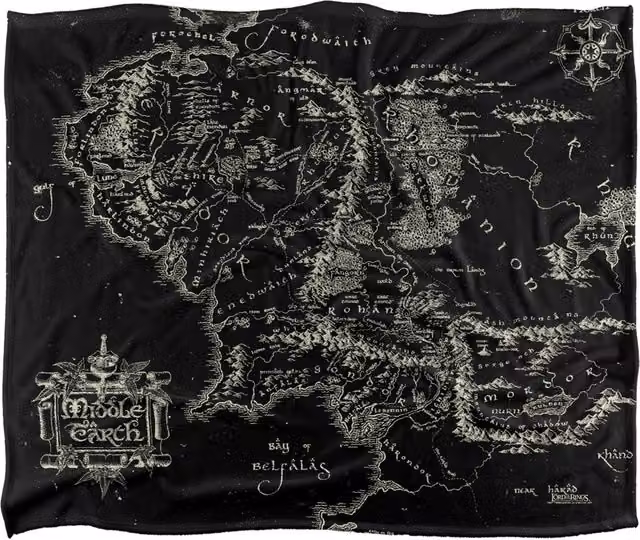 Logovision Lord of the Rings Super Soft Fleece Throw Blanket, W/D/H: 152 x 127 cm, Black and Multicolour – 6