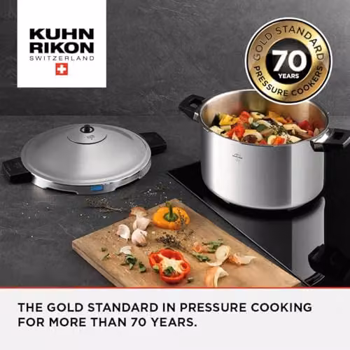 Kuhn Rikon Stainless Steel and Aluminium Pressure Cooker and Steamer Pot, Silver, 12L, 28cm – 2