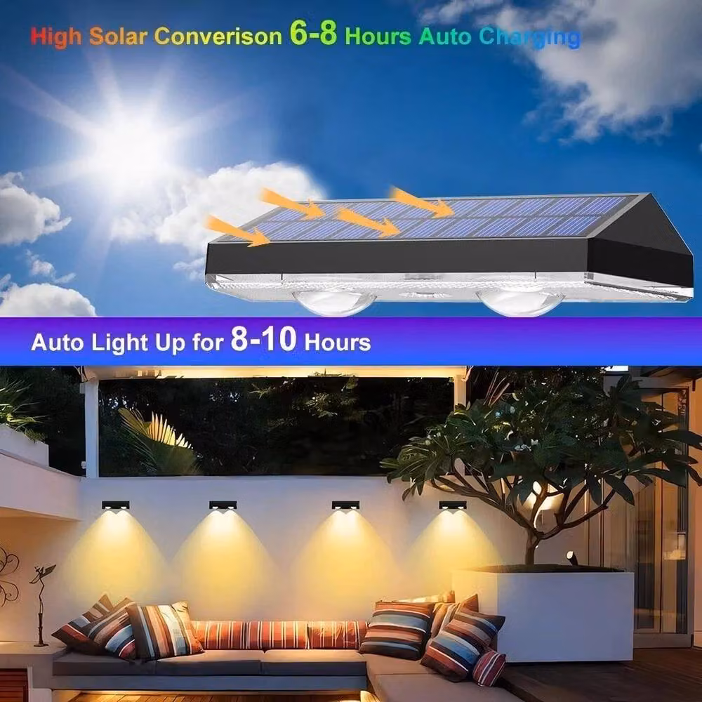 SPETLEK 10-Pack Solar Powered LED Garden Wall and Fence Lights in Black – 4