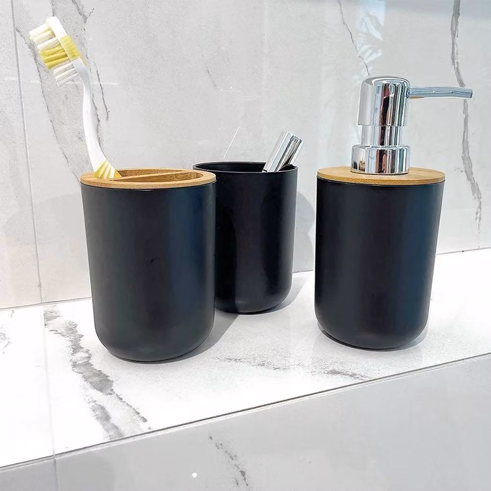 Kelvenix 6-Piece Black Plastic Freestanding Bathroom Set – 3