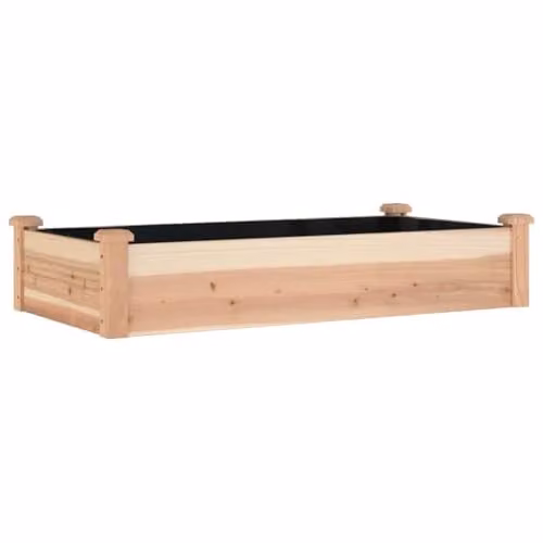 vidaXL Wooden Raised Bed with Liner in Natural Brown, W/D/H: 120 x 60 x 25 cm – 1