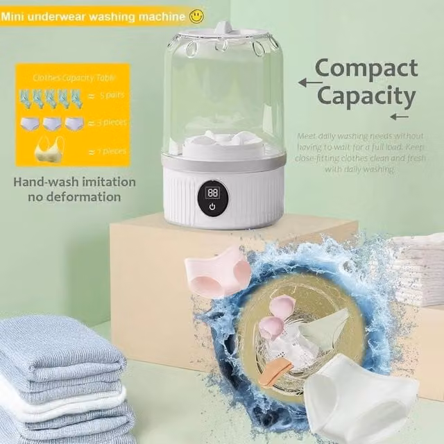 SPETLEK Cordless Mini Washing Machine and Underwear Washer in White