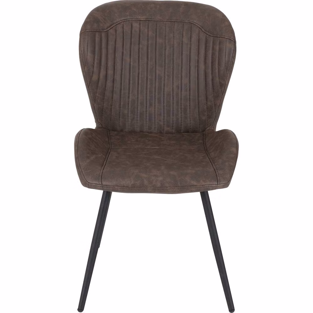 Seconique Modena Oval Glass Dining Table and Quebec Chairs Set in Brown – 3