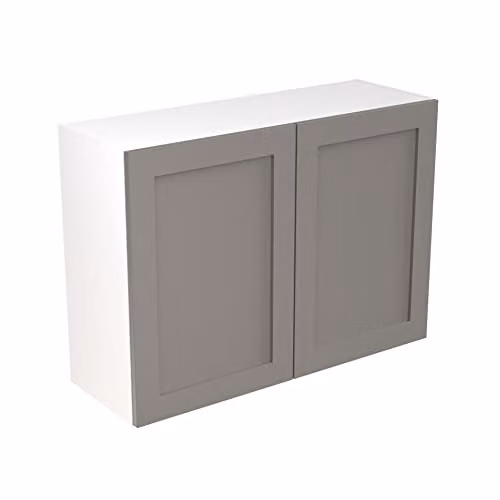 Kitchen Kit Shaker Door Flatpack Wall Cabinet in Dust Grey Matt, W: 100 cm, H: 72 cm, D: 33 cm
