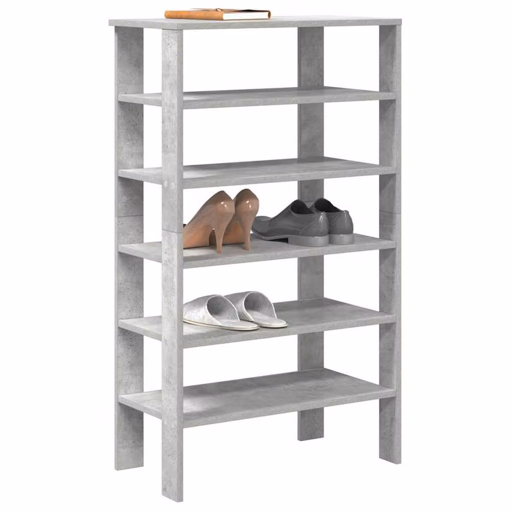 Berkfield Home Industrial Shoe Rack in Grey Oak, W/D/H: 61 x 32 x 105 cm – 2