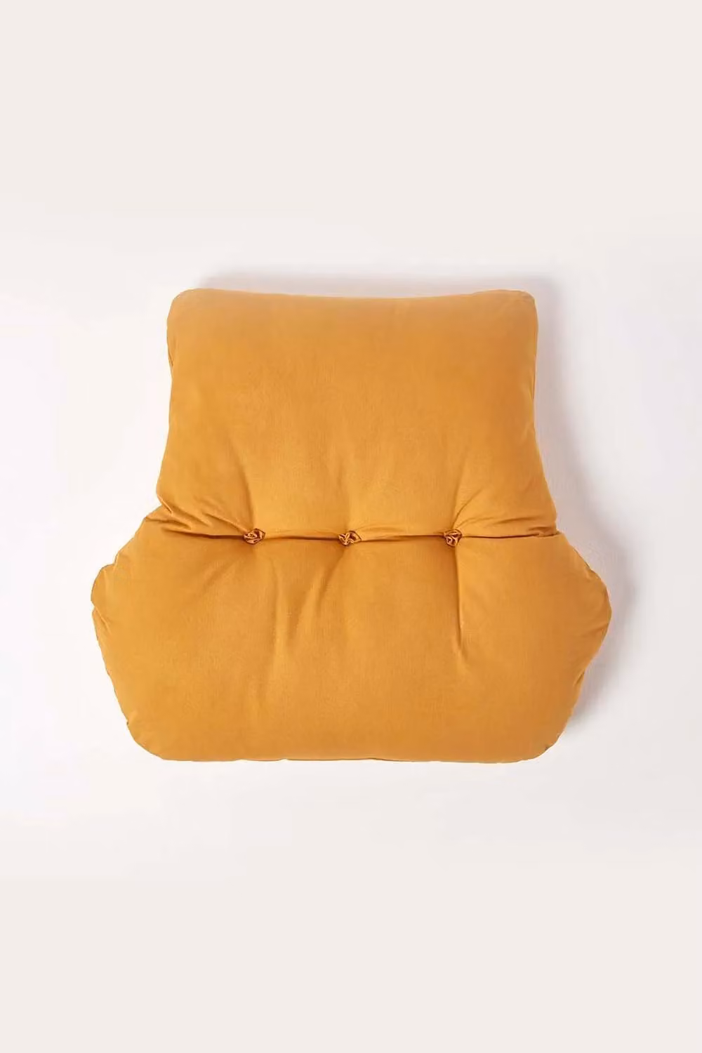 Homescapes Mustard Yellow Cotton Back Support Cushion, Depth: 15 cm – 2