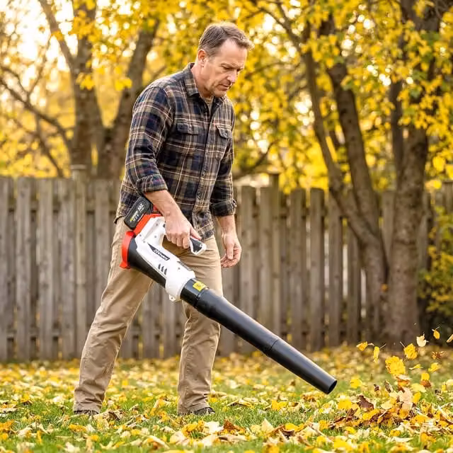 Outsunny Cordless Leaf Blower with 4000mAh Rechargeable Battery, White