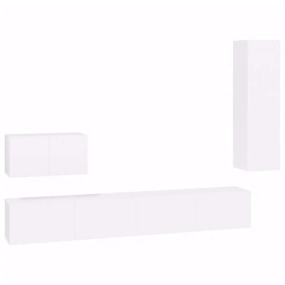 Berkfield Home 4 Piece Classic White TV Cabinet Set in Engineered Wood – 2
