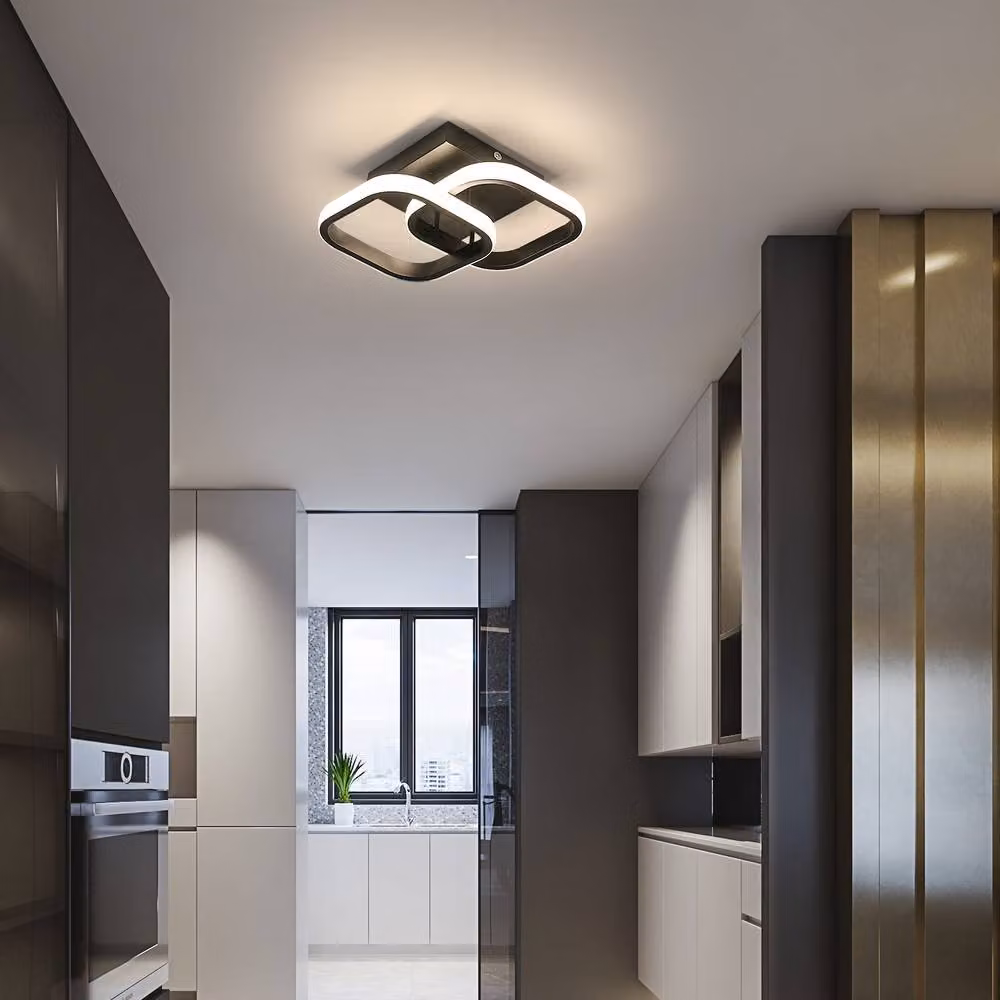 Pheashine Modern Black Square LED Ceiling Light, 22W, 4500K Neutral White, W/D/H: 23 x 23 x 23 cm – 4