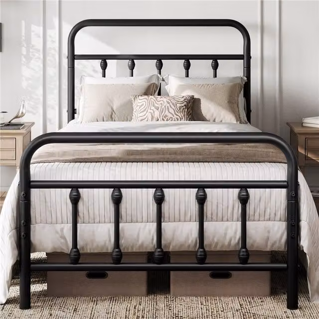 Yaheetech Vintage Metal Bed Frame in Black