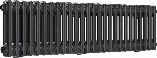 Lux Heat Horizontal 2 Column Steel Radiator in Silver, Grey or Brown, H: 119 cm, W: 30 cm