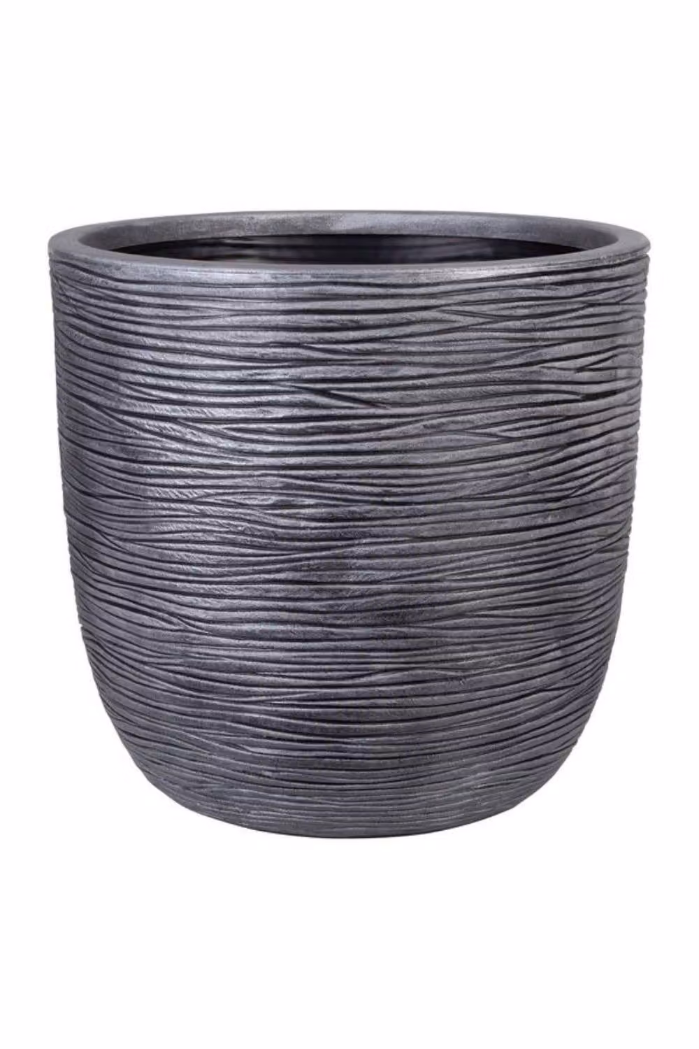 KDMD Amalfi Round Pewter Planter, Dark Grey, Diameter: 40 cm – 2