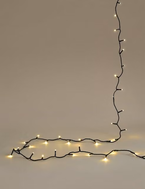 M&S 300 LED Warm White Christmas Mains Lights with Remote Control