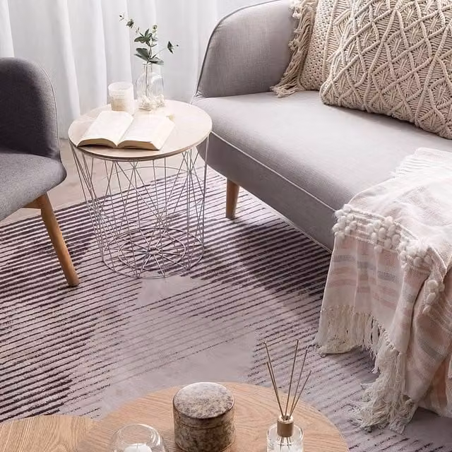 Wyld and Coco Pink Abstract Modern Rectangular Polyester Rug W: 160 cm, L: 230 cm