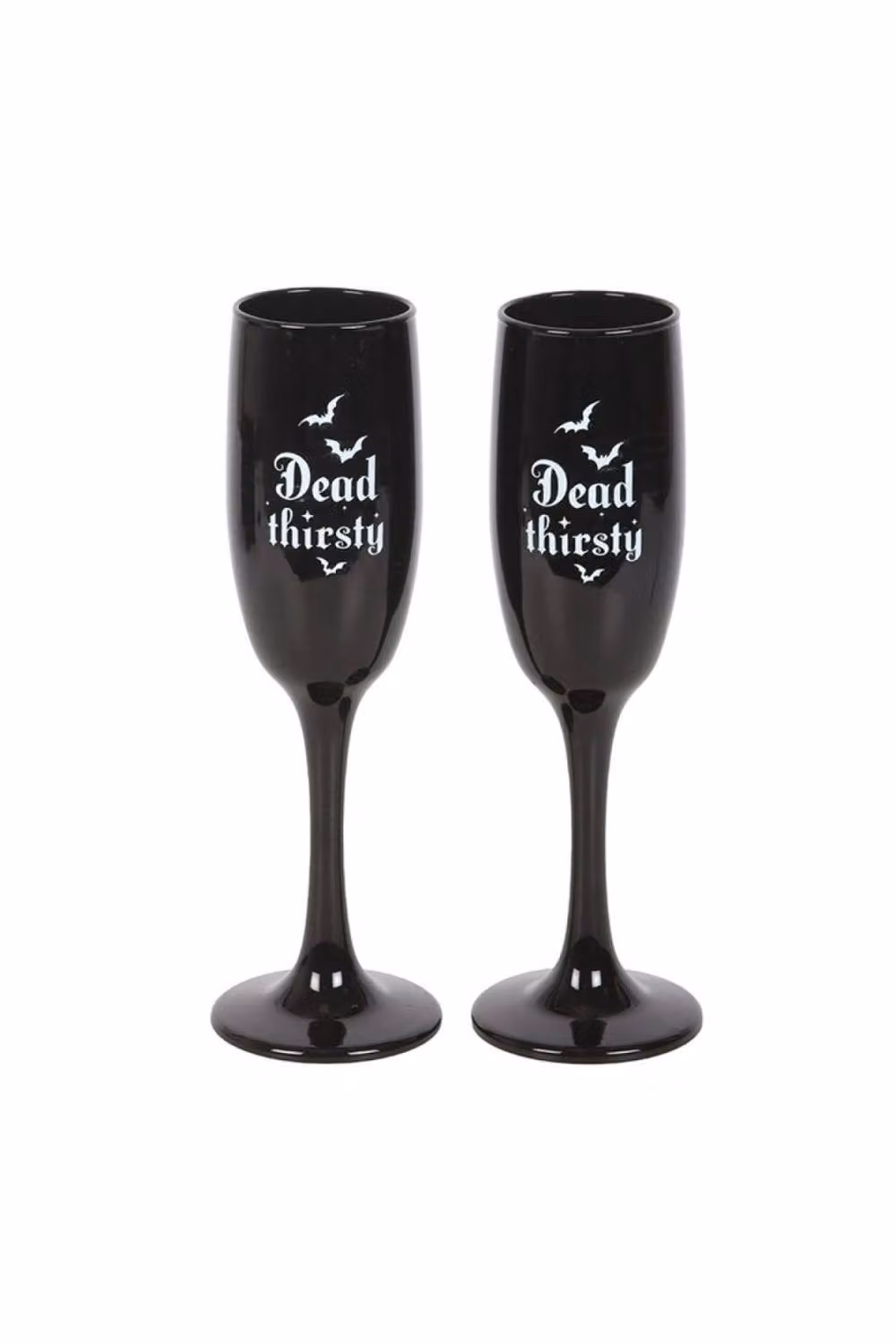 KDMD Set of 2 Dead Thirsty Champagne Flutes in Black – 2
